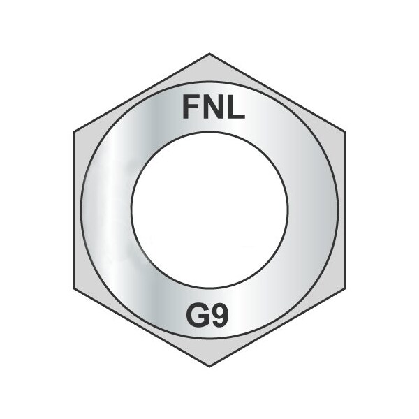 Newport Fasteners Hex Nut, 7/16"-14, Steel, Grade 9, EcoGuard Gray/Silver, 3/8 in Ht, 1000 PK 662661 - main